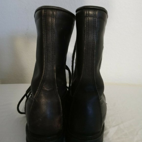 VIBRAM MEN\'S MILITARY BLACK sz8.5R LEATHER BOOTS 11/95 YR MADE CA 1178 main image 6